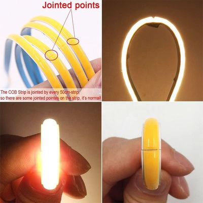 100lm/w DC 12V24V 8mm 320leds Синий гибкий COB Светодиодный светодиодный свет для шкафа Спальная комната Кухонное освещение Декорация