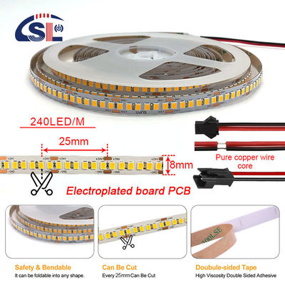 Отель DC24V 8 мм 240LEDs 4000K Нейтральный 20W / метр Электроплата SMD 2835 Светодиодный светодиодный светодиод