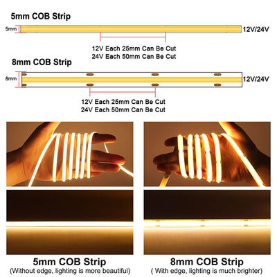 8mm 320leds Красный гибкий COB светодиодный световой свет для шкафа спальня кухня освещение DC 12V24V