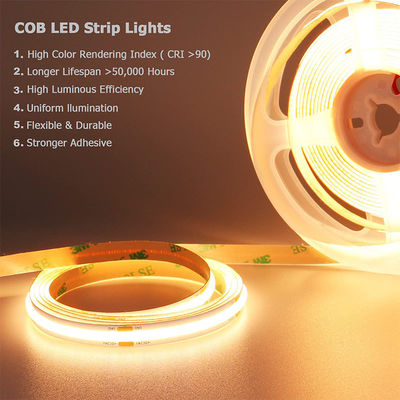 3- Высокая яркость COB светодиодная полоса света 480 светодиоды 8mm10mm 3000K4000K6500K теплый натуральный белый