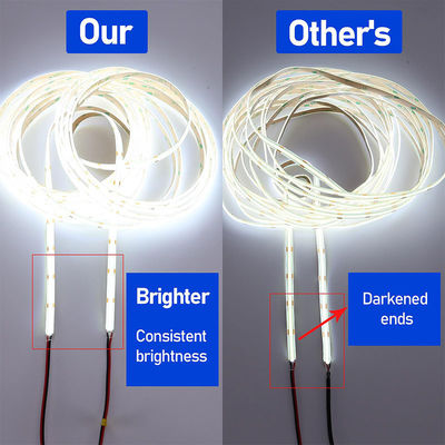 Не водонепроницаемый 12V24V 8mm10mm 480Leds 6500K Белый CE RoHs Гибкий COB светодиодный светодиод