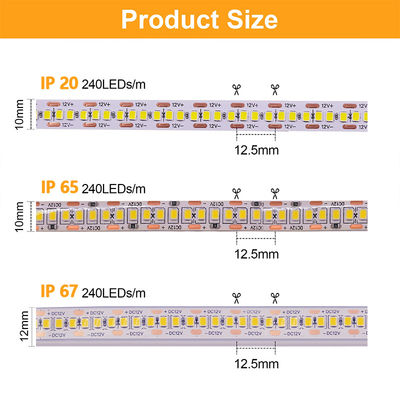 водонепроницаемый SMD2835 светодиодные светодиодные светодиоды 240 leds 8mm 24v 12v 3000K 4000K 6500K IP67 IP65 IP20