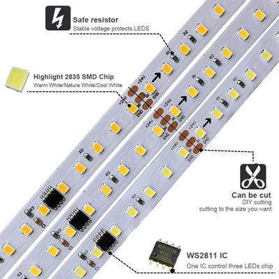 12v24v 8mm 120leds 4000K естественная электропластина SMD2835 светодиодная полоса света с тонизирующим устройством