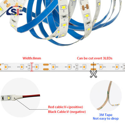 5v 8mm 3000K 320leds IP65 водонепроницаемая 1 см однорезокная COB гибкая светодиодная лента SMD2835