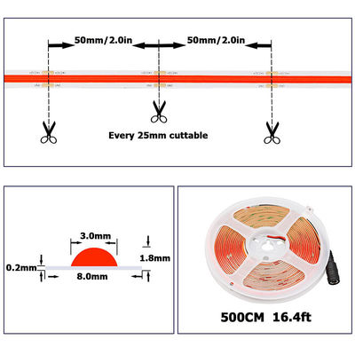 Отель COB светодиодный светодиод 12V 24V 8mm 10mm 480 светодиодов Красный для внутреннего и наружного декора