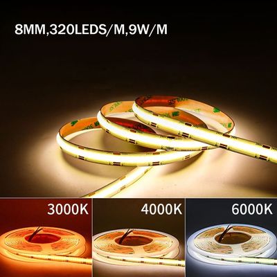 IP20 DC12V24V 8mm10mm Ширина 480Leds 3000K4000K6500K Гибкий COB Led Strip Light для наружного и внутреннего декора