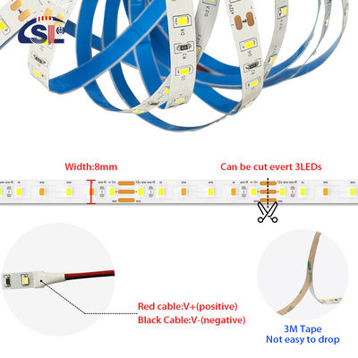 5V 8mm 320LEDs 4000K IP65 1cm Однорежутная водонепроницаемая электропластина COB Гибкий светодиодный полосатый свет