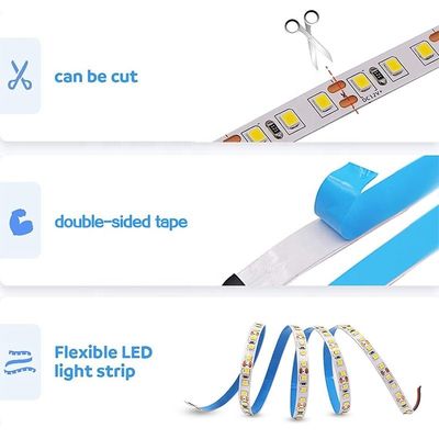 Сенсорный контроллер 8 мм 120LEDs 3000K Теплый белый SMD2835 Светодиодный светодиодный свет для внутреннего декора