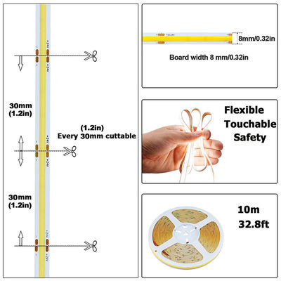 Гостиница DC12V24V 8mm10mm 480Leds 3000K4000K6500K высокая яркость гибкий COB светодиодный светодиодный свет для кухни гостиной