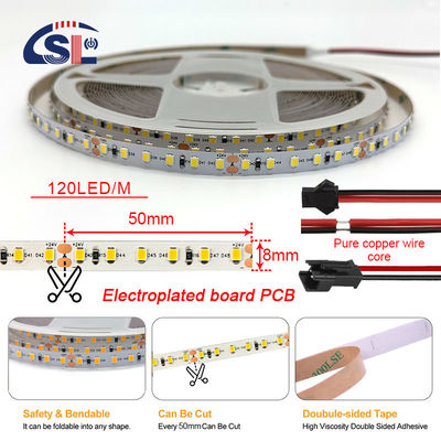 Жилая светодиодная световая лента DC12V 24V SMD2835 Электропластинка PCB 120Ds 8mm Ra 80 3000K