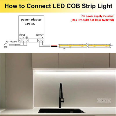 Светодиодный ленточный свет 8mm10mm 480leds 3000K4000K6500K Теплый натуральный белый гибкий свет COB