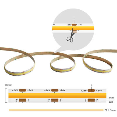DC12V24V 8mm10mm 576leds 3000K 6500K CCT COB светодиодный светодиодный свет для телевизора
