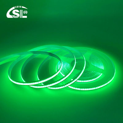 водонепроницаемый зеленый гибкий полосатый свет высокая плотность COB LED CE RoHs IP20 Ra90 8 мм ширина 12V24V 320Leds