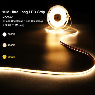 4000K COB Гибкая светодиодная лента 480Leds 8mm10mm Ширина для шкафа спальня Кухонное освещение