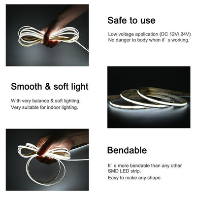 DC 12V24V 8mm10mm Ширина 320Leds 6500K Белый высокая яркость гибкий COB светодиодный светодиодный свет для кухни гостиной