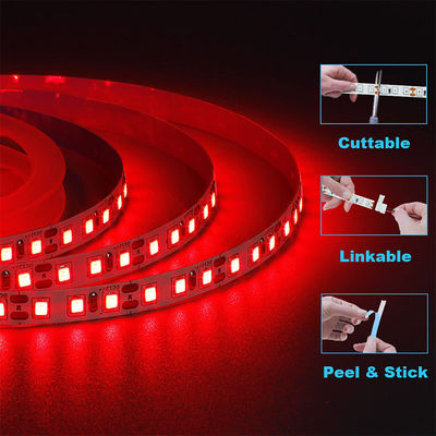 Длинный 12V 8mm 120leds Красная панель резки SMD2835 Светодиодная лента для коммерческого освещения