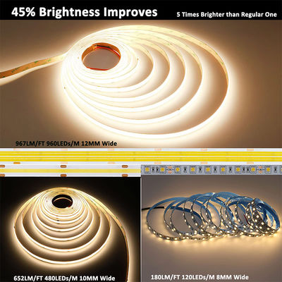 Высокая плотность 8mm10mm 320leds 6500K White COB Led Strip Light для внутреннего декора
