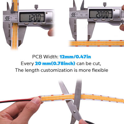 2- DC12V24V 8mm 320Leds 3000K Warm COB Led Strip Light для шкафа спальня освещение кухни