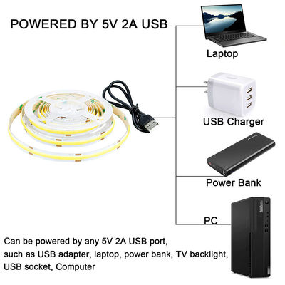 Гостиница 5V 8mm 320leds 4000K натуральный 1cm один разрез IP65 водонепроницаемая электропластина гибкая COB светодиодный свет