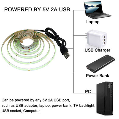 12v24v 8mm 320leds Ice-Blue Flexible COB Led Strip Light для освещения и проектирования схем