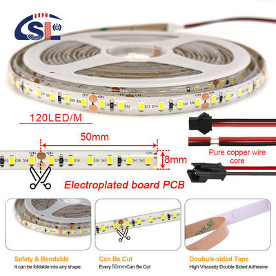 3- водонепроницаемый полный ПУ клей Красочный 120LEDS IP65 SMD2835 светодиодная полоса 12/24V 8 мм PCB