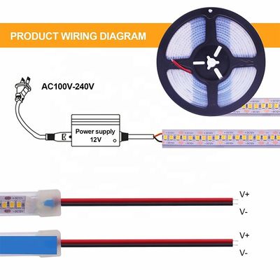 водонепроницаемая IP67 12V 24V светодиодная полоса Белый теплый Белый 2835 120LED / м для наружного садового декора