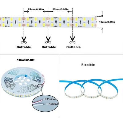 8 мм 240LEDs 6500K Белая гибкая панель резки SMD2835 светодиодный ленточный свет 12V24V