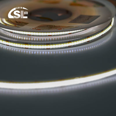 Не водонепроницаемая 24v COB 320Ds 8mm Ra 80 CCT Трицветная светодиодная лента Cob