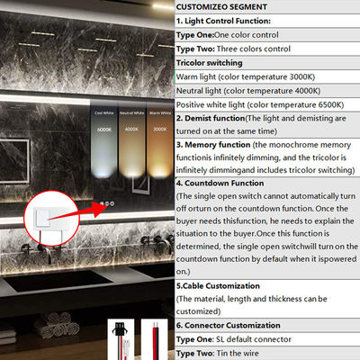 AC220V 1A 12W Smart Mirror Touch Sensor Dimmer Controller Switch для ванной комнаты гостиничного салона