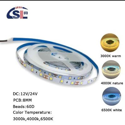 DC12V SMD2835 60D 8mm 1100-1200LM 12000K Ra70 Снижающая панель светодиодных световых полос для умных зеркал