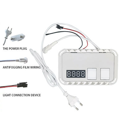 Интегрированный зеркальный сенсорный диммерный переключатель 2 Gang Time Temperature Display Defogger Индуктивные переключатели 12V 5A 60W