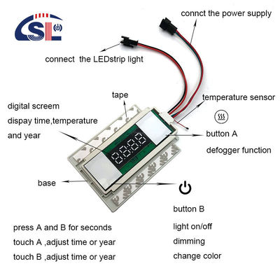 Дисплей времени Slim DC12V 5A 60W Defogger светодиодный свет зеркало сенсорный сенсор Stepless Dimmer Switch