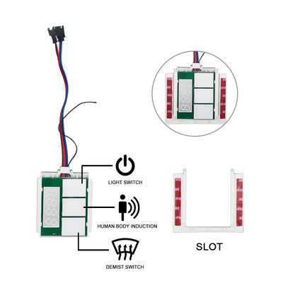 DC12V 5A 60W Дисплей температуры времени Дефогор светодиодный свет зеркало сенсорный сенсор безступенчатый диммерный переключатель