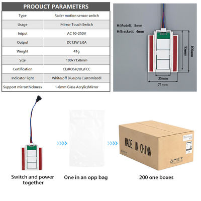 Настраиваемый 12V/24V 5A 60W/120W Rader PIR Датчик движения Световой переключатель светодиодный источник света 1NO/1NC переключатель Комбинация ванной