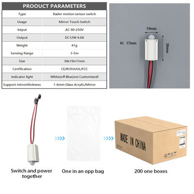12V 4A Малый инфракрасный человеческий индукционный кухонный шкаф сенсорный переключатель для светодиодного освещения дверного шкафа