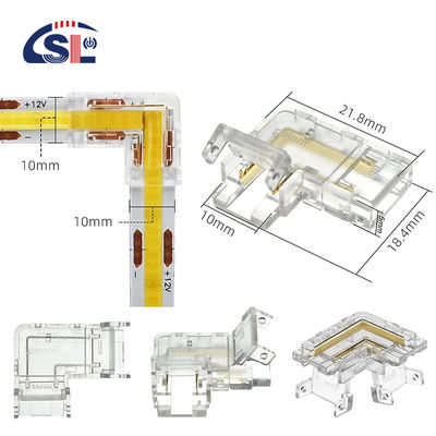 Прозрачный 2pin 8mm 10mm Crystal Clip Wire L Type COB LED Strip Connector L Shape 90 градусов под углом