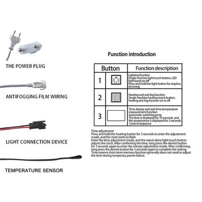 DC12V 5A 60W Одноцветный сенсорный сенсорный переключатель Led Mirror Touch с отображением температуры