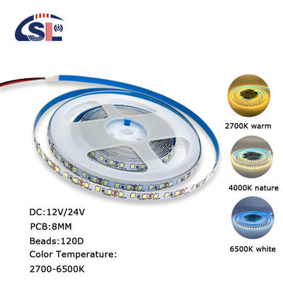DC12V 24V SMD2835 120D 8mm 4000K Ra70 Снижающая панель светодиодные световые полоски для ванной ванны зеркала