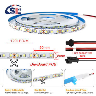 DC12V 24V SMD2835 120D 8mm 4000K Ra70 Снижающая панель светодиодные световые полоски для ванной ванны зеркала