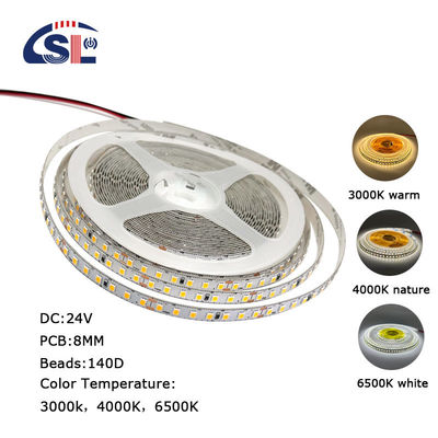 DC12V/24V SMD2835 140D 8mm 3000K Ra70 светодиодные световые ленты для ванной ванны зеркала