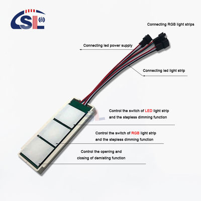 Сенсор касания 103g DC 12V 5A 60W Дефоггер Пэд зеркало RGB Led Stepless Dimming Три кнопки переключателя управления