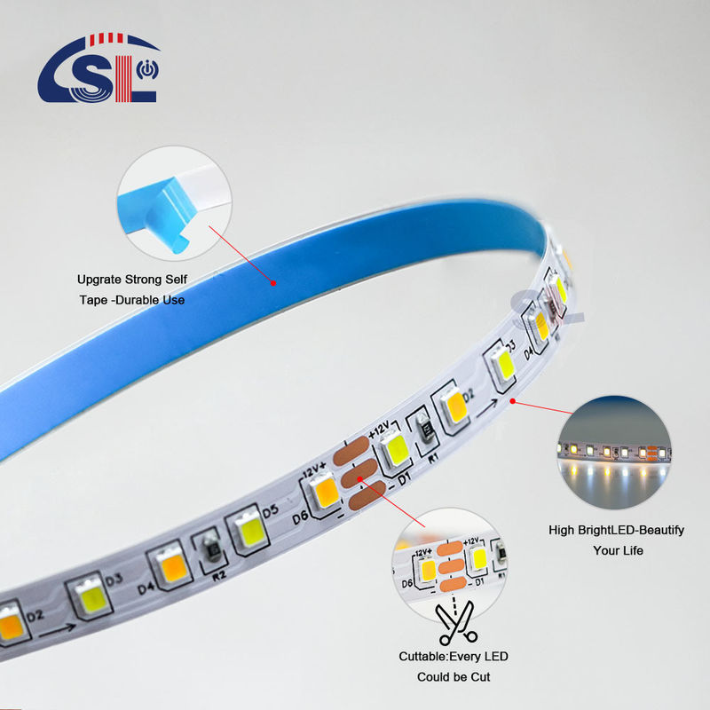 120LEDs/m 3000k 4000k 6500k CCT-карта 8mm SMD2835 Светодиодный светодиодный свет для наружного и внутреннего декора