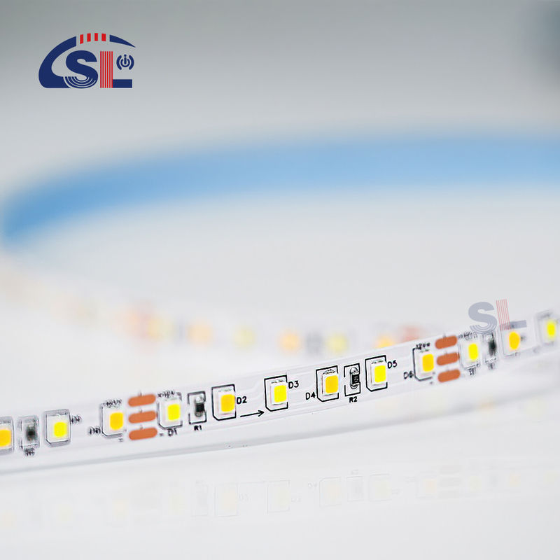 CCT 12V24V 8mm 120leds 3000K-6500K Гибкая двойная цветовая электропластина SMD2835 светодиодная полоса света