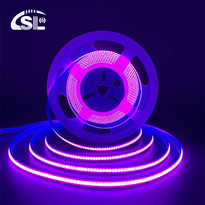 3000K Ra90 высокая плотность гибкий COB светодиодный полоса свет 12V24V 320leds 8 мм ширина фиолетовый