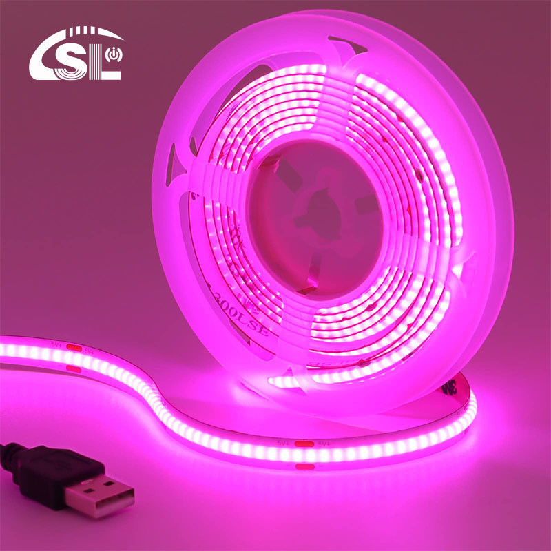 Режим управления Wifi 12v24v 8mm 320leds фиолетовый высокая яркость COB светодиодная лента света 0,06 кг