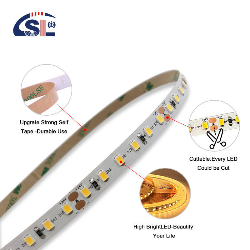 IP20 2835 SMD одноцветный светодиодный светодиодный светодиод 120 Led 12V 24V 8W низкое напряжение 3M для зеркала