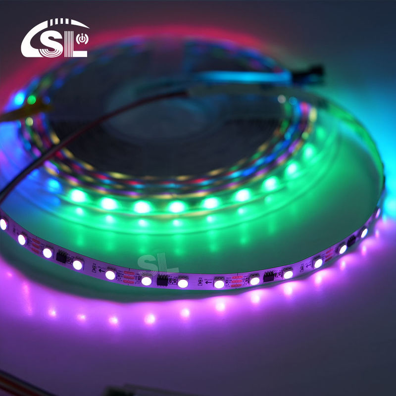 12V WS2811 60Leds Magic Digital Multi Color 5050 Адресованная RGB LED полоса Пиксель Теплый Белый IP20 Контроллер декора