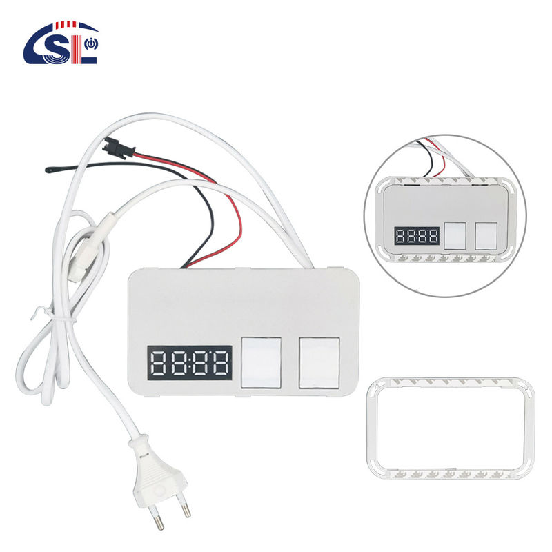 Интегрированный зеркальный сенсорный диммерный переключатель 2 Gang Time Temperature Display Defogger Индуктивные переключатели 12V 5A 60W