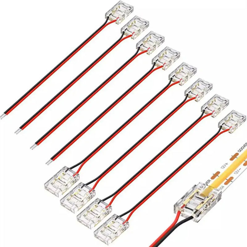 Hotel COB Mini Led Light Strip Wire Connectors 2 3 Pin Connection Solderless CCT 5 8 10mm LED Strip To Strip Wire Connector (Ледующая светодиодная лента для соединения проволоки)