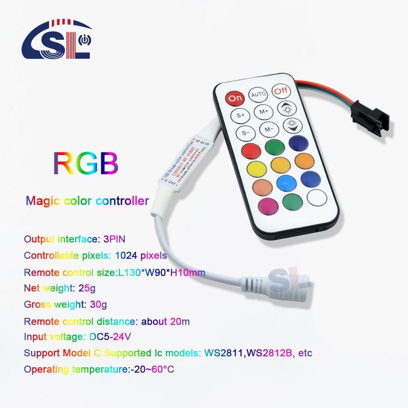 120lm/w Поддержка IC тип 12V 21Keys RF дистанционный цифровой светодиодный контроллер для WS2811 WS2812